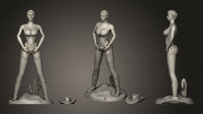 Статуэтки девушки (Девушка с ранчо, STKGL_0733) 3D модель для ЧПУ станка